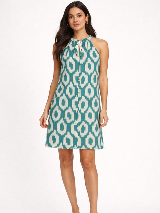Bob Timberlake Dresses & Skirts - Stylish Teal and Cream Midi Dress